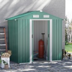 YASN 6x3.6ft Corrugated Galvanized Metal Garden Shed