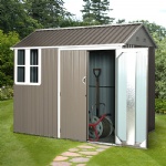 YASN 8x6ft Corrugated Galvanised Metal Garden Shed