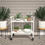 YASN Indoor Outdoor Living 2 Tier Rolling Serving Cart